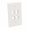 Intellinet 4-Outlet Oversized Keystone Wall Plate, Ivory 766623772594