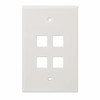 Intellinet 4-Outlet Oversized Keystone Wall Plate, Ivory 766623772594