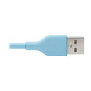 Tripp Lite M100AB-003-S-LB Safe-IT USB-A to Lightning Sync/Charge Antibacterial Cable (M/M), Ultra Flexible, MFi Certified, Light Blue, 3 ft. (0.91 m) 037332278258