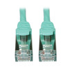 Tripp Lite N262-S15-AQ Cat6a 10G Snagless Shielded Slim STP Ethernet Cable (RJ45 M/M), PoE, Aqua, 15 ft. (4.6 m) 037332276124