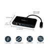 StarTech.com USB-C to Ethernet Adapter with 3-Port USB 3.0 Hub and Power Delivery 47787