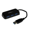 StarTech.com Portable 4 Port SuperSpeed Mini USB 3.0 Hub - Black 48288