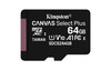 Kingston ME SDCS2 64GBSP 64G micSDXC Canvas Select Plus 100R A1 C10 w o ADP