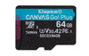 Kingston ME SDCG3 64GB 64GB microSDXC Canvas Go Plus 170R A2 U3 V30 Card+ADP