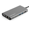 StarTech.com USB C Multiport Adapter - USB-C Mini Travel Dock w/ 4K HDMI or 1080p VGA - 3x USB 3.0 Hub, SD Card Reader, GbE, Audio, 100W PD - Portable Docking Station for Laptop/Tablet 49960