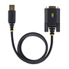 StarTech.com 10ft (3m) USB to Serial Adapter Cable, COM Retention, Interchangeable Screws/Nuts, USB-A to DB9 RS232, FTDI IC, ESD Protection, Windows/macOS/Linux 065030898331