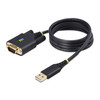 StarTech.com 3ft (1m) USB to Serial Adapter Cable, COM Retention, Interchangeable Screws/Nuts, USB-A to DB9 RS232, FTDI IC, ESD Protection, Windows/macOS/Linux 065030898294