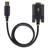 StarTech.com 3ft (1m) USB to Serial Adapter Cable, COM Retention, Interchangeable Screws/Nuts, USB-A to DB9 RS232, FTDI IC, ESD Protection, Windows/macOS/Linux 065030898294