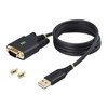 StarTech.com 3ft (1m) USB to Serial Adapter Cable, COM Retention, Interchangeable Screws/Nuts, USB-A to DB9 RS232, FTDI IC, ESD Protection, Windows/macOS/Linux 065030898294