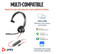 POLY Blackwire 3310 Monaural USB-C Headset +USB-C/A Adapter