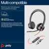 POLY Blackwire 8225 Stereo USB-C Headset +USB-C/A Adapter