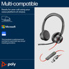 POLY Blackwire 8225 Stereo USB-C Headset +USB-C/A Adapter