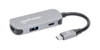 Manhattan USB-C Dock/Hub, Ports (x3): HDMI, USB-A and USB-C, With Power Delivery (100W) to USB-C Port (Note add USB-C wall charger and USB-C cable needed), All Ports can be used at the same time, Aluminium, Space Grey, Three Year Warranty, Retail Box
