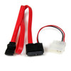 StarTech SLSATAF36 36 Slimline SATA to SATA w LP4 Power Cable Adapter Red RTL