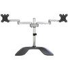 StarTech.com Dual Monitor Stand - Ergonomic Desktop Monitor Stand for up to 32" VESA Displays - Free-Standing Articulating Universal Computer Monitor Mount - Adjustable Height - Silver 98873