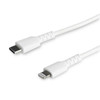 StarTech.com 2m USB C to Lightning Cable - Durable White USB Type C to Lightning Connector Fast Charge & Sync Charging Cord, Rugged w/Aramid Fiber Apple MFI Certified iPhone 11 iPad Air 98880