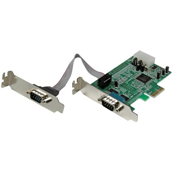 StarTech PEX2S553LP 2 Port LP Native RS232 PCIE Serial Card 16550 UART Retail