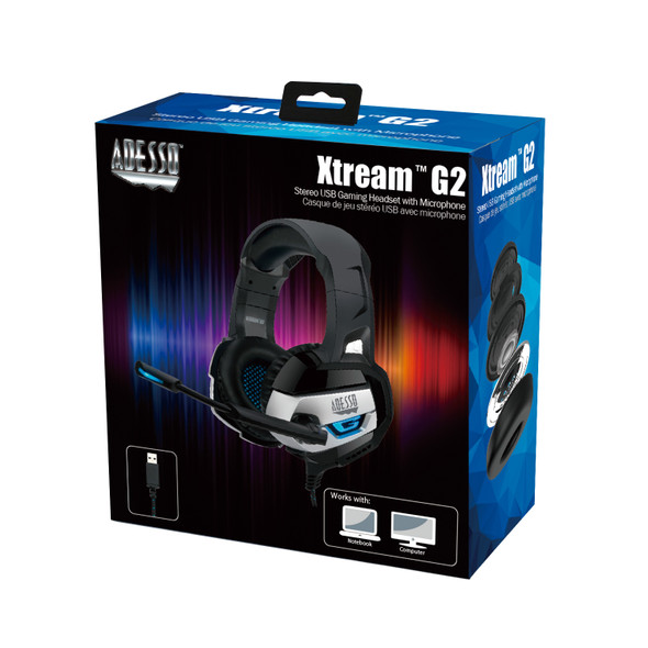 Adesso Stereo USB Gaming Headphone/Headset with Microphone 105107