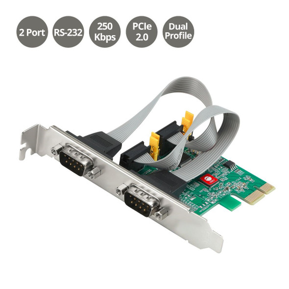 SIIG IO JJ-E20711-S1 DP Cyber 2S PCIe Card Brown Box