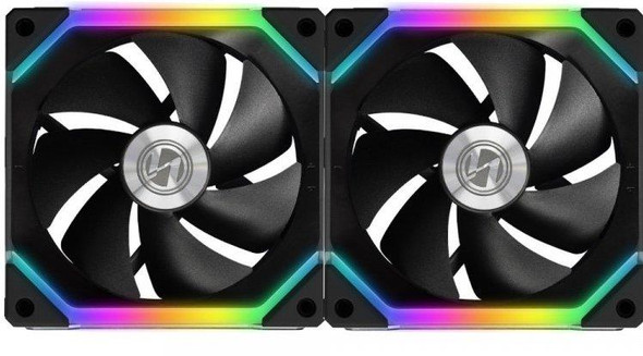 Lian-Li Fan UF-SL140-2B UNI FAN SL140 DC 12V & 5V w Controller Black 2 Pack SRY