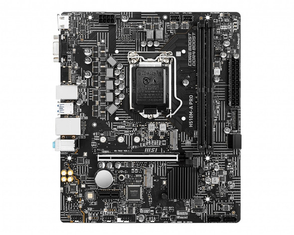 MSI Motherboard H510M-A PRO S1200 H510 Max64GB DDR4 PCIE mATX Retail