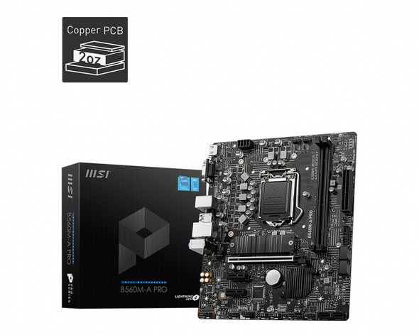 MSI Motherboard B560M-A PRO S1200 B560 64GB DDR4 PCIE mATX Retail