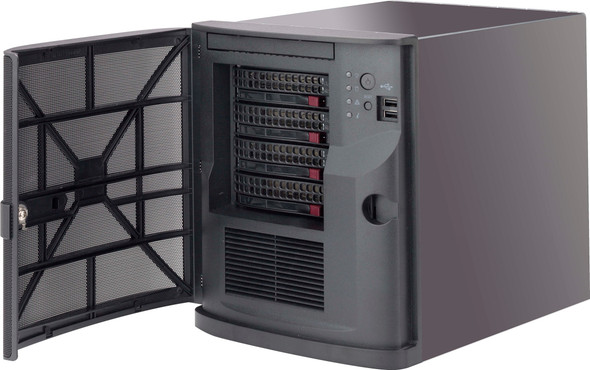 Supermicro CS CSE-721TQ-350B2 Mini-tower chassis w  4x 3.5 HDD tray 350W PWS