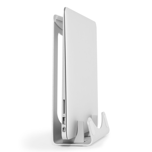StarTech.com Laptop Stand - 2-in-1 Laptop Riser Stand or Vertical Stand - Ideal for Ultrabooks & MacBook Pro/Air - Ergonomic Angled Notebook Holder for Office Desk - Silver, Aluminum 116221