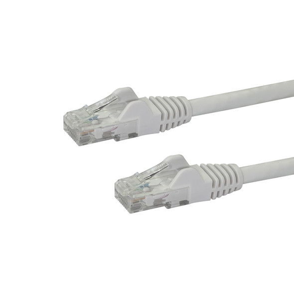 StarTech.com 30ft CAT6 Ethernet Cable - White CAT 6 Gigabit Ethernet Wire -650MHz 100W PoE RJ45 UTP Network/Patch Cord Snagless w/Strain Relief Fluke Tested/Wiring is UL Certified/TIA N6PATCH30WH