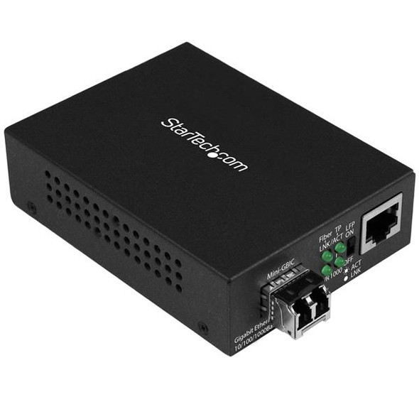 Startech MCM1110MMLC Gigabit Ethernet Fiber Media Converter Compact 850nm MMLC
