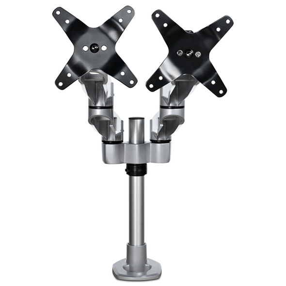 StarTech.com Desk Mount Dual Monitor Arm – Premium Articulating Multi-Monitor Desktop VESA Mount up to 27” Displays – Adjustable Height/Rotating/Swivel/Tilt - Desk Clamp/Grommet - Silver ARMDUALPS