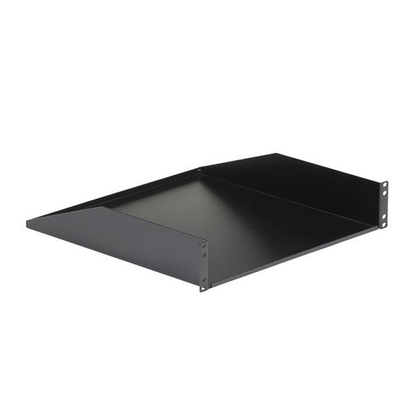 StarTech.com 2U Server Rack Shelf - Universal Rack Mount Cantilever Shelf for 19" Network Equipment Rack & Cabinet - Heavy Duty Steel – Weight Capacity 125lb/56kg - 18" Deep Tray, Black CABSHELFHD