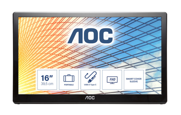 Aoc 59 Series E1659Fwu Led Display 39.6 Cm (15.6") 1366 X 768 Pixels Black E1659Fwu