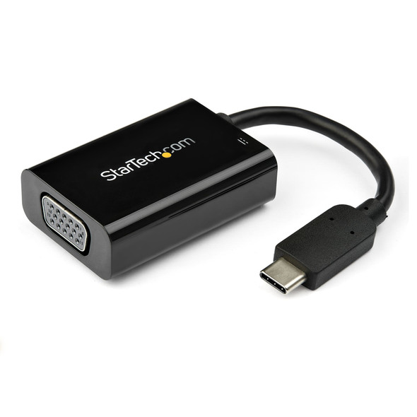 Startech.Com Usb C To Vga Adapter With Power Delivery - 1080P Usb Type-C To Vga Monitor Video Converter W/ Charging - 60W Pd Pass-Through - Thunderbolt 3 Compatible - Black Cdp2Vgaucp