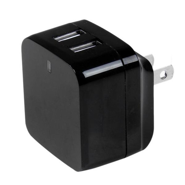 StarTech.com Dual-port USB wall charger - international travel - 17W/3.4A - black USB2PACBK