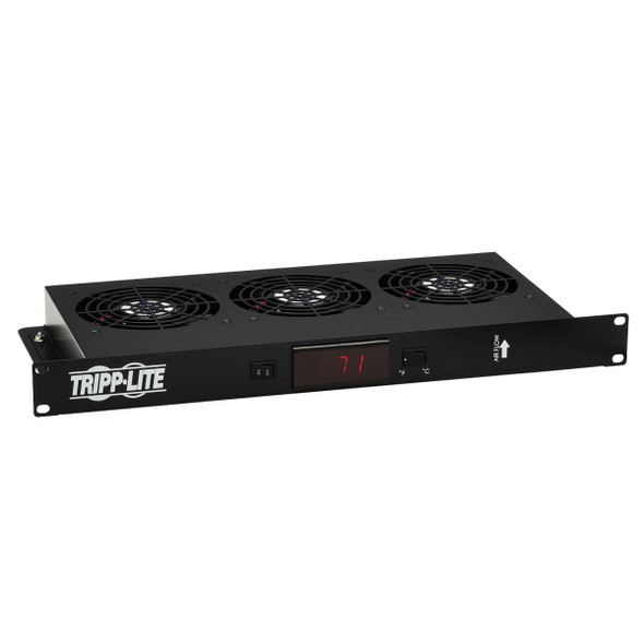 Tripp Lite 1U Blanking Panel with Temperature Sensor and High-Performance Fans SRFAN1UTEMP