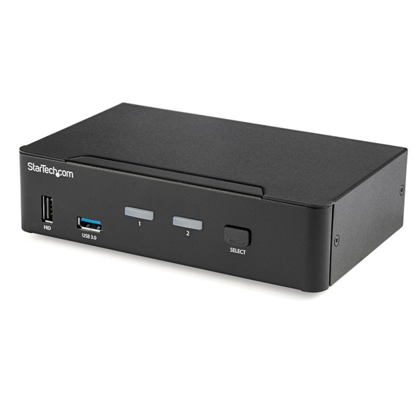 StarTech.com 2 Port DisplayPort KVM Switch - 4K 60Hz - Single Display - Dual Port UHD DP 1.2 USB KVM Switch with Integrated USB 3.0 Hub & Audio - Dell HP Apple Lenovo - TAA Compliant SV231DPU34K