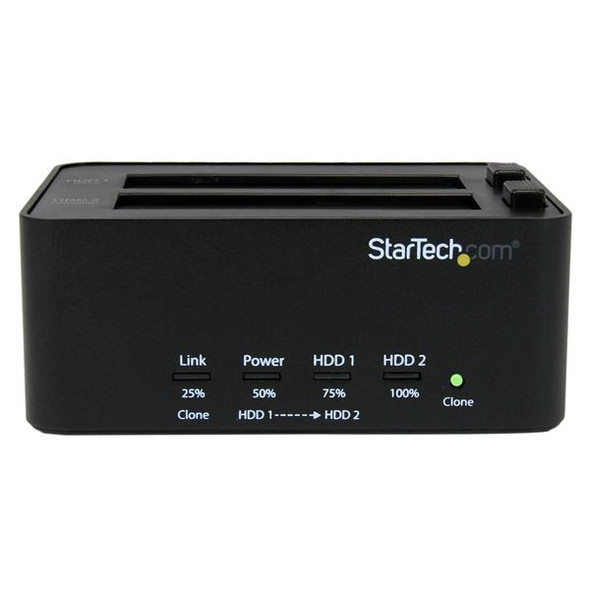 StarTech.com USB 3.0 SATA Hard Drive Duplicator & Eraser Dock - Standalone 2.5/3.5in HDD & SSD Eraser and Cloner SATDOCK2REU3