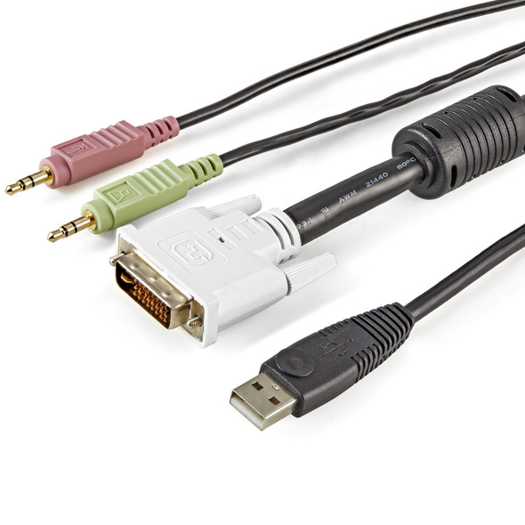 Startech.Com 6 Ft 4-In-1 Usb Dvi Kvm Cable With Audio And Microphone Usbdvi4N1A6