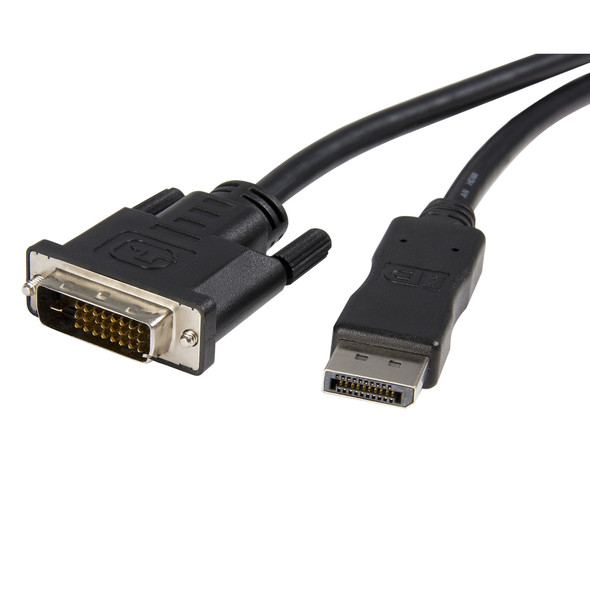 Startech.Com 6Ft (1.8M) Displayport To Dvi Cable - Displayport To Dvi Adapter Cable 1080P Video - Displayport To Dvi-D Cable Single Link - Dp To Dvi Monitor Cable - Dp 1.2 To Dvi Converter Dp2Dvimm6