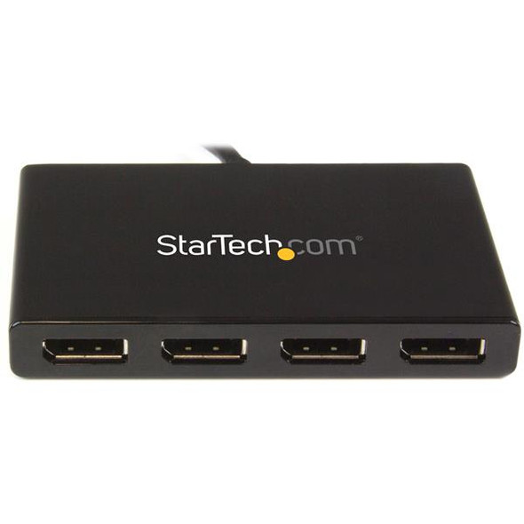 Startech.Com 4-Port Multi Monitor Adapter - Displayport 1.2 Mst Hub - 4X 1080P - Displayport Video Splitter For Extended Desktop Mode On Windows Pcs Only - Dp To Quad Dp Monitors Mstdp124Dp