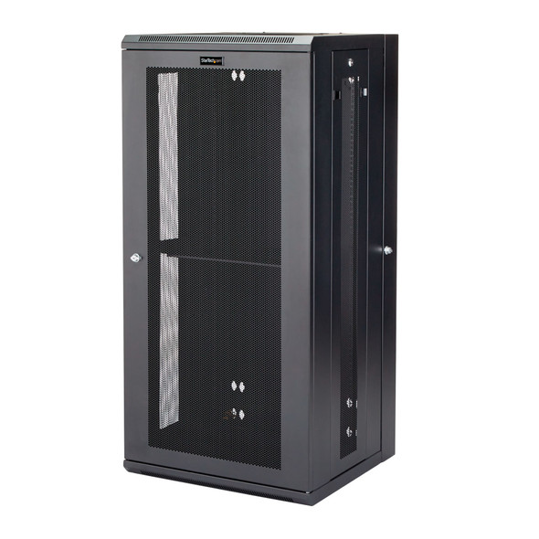 StarTech.com 26U 19" Wall Mount Network Cabinet - 16" Deep Hinged Locking IT Network Switch Depth Enclosure - Assembled Vented Computer Equipment Data Rack w/Shelf & Flexible Side Panels RK2620WALHM