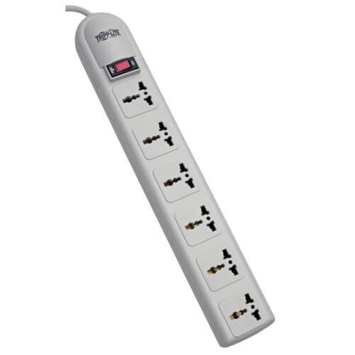 Tripp Lite Protect It! 230V 6-Universal Outlet Surge Protector, 1.8M Cord, German/French Plug, 750 Joules SUPER6OMNI D