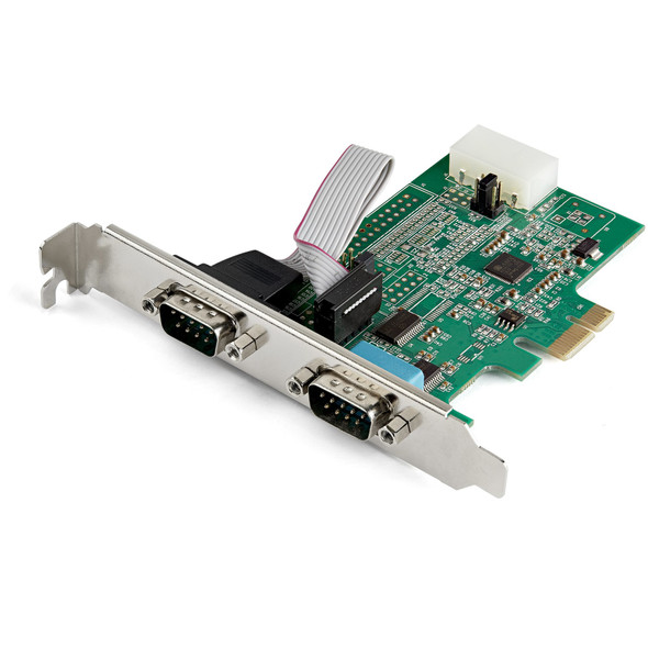 StarTech.com 2-port PCI Express RS232 Serial Adapter Card - PCIe RS232 Serial Host Controller Card - PCIe to Dual Serial DB9 Card - 16950 UART - Expansion Card - Windows & Linux PEX2S953