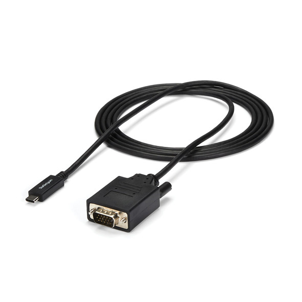 StarTech.com 6ft/2m USB C to VGA Cable - 1920x1200/1080p USB Type C to VGA Video Active Adapter Cable - Thunderbolt 3 Compatible - Laptop to VGA Monitor/Projector - DP Alt Mode HBR2 CDP2VGAMM2MB