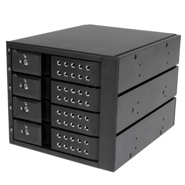 StarTech.com 4 Bay Aluminum Trayless Hot Swap Mobile Rack Backplane for 3.5in SAS II/SATA III - 6 Gbps HDD HSB4SATSASBA