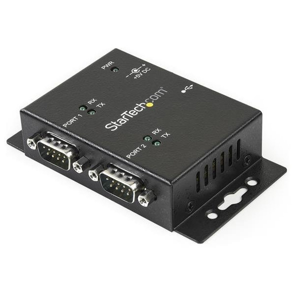 Startech.Com 2 Port Industrial Wall Mountable Usb To Serial Adapter Hub With Din Rail Clips Icusb2322I