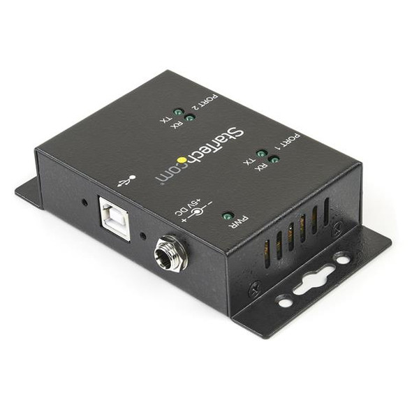 Startech.Com 2 Port Industrial Wall Mountable Usb To Serial Adapter Hub With Din Rail Clips Icusb2322I