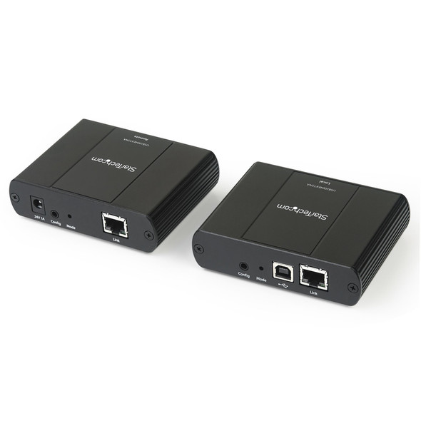 StarTech.com 4 Port USB 2.0 Extender Hub over Cat5e/Cat6 Ethernet Cable (RJ45) - 330ft/100m Industrial Metal USB Extender Adapter Kit w/ ESD Protection - Externally Powered - 480 Mbps USB2004EXT2NA