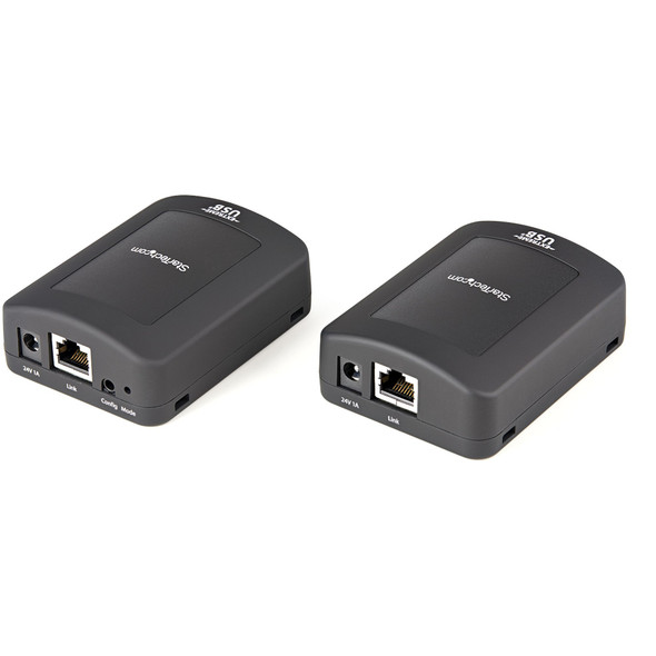 StarTech.com USB 2.0 Extender over Cat5e/Cat6 Cable (RJ45) - Locally or Remotely Powered Industrial Metal USB Extender Adapter Kit w/ ESD Protection - 330ft/100m - 480 Mbps USB2001EXT2PNA